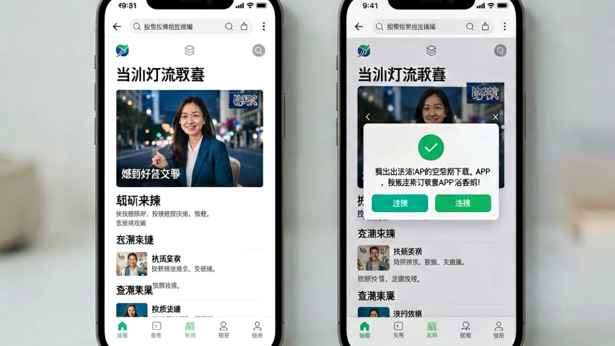 手机浏览器打开海角网页面与同类平台移动端对比，展示自适应布局与内容加载速度差异