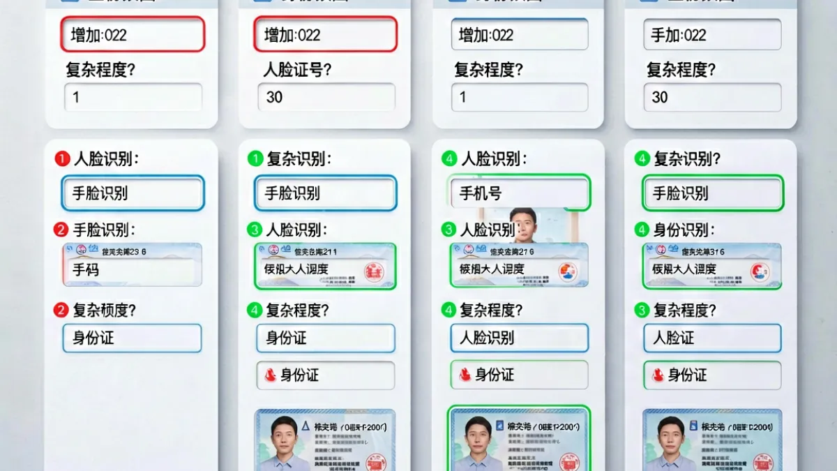 海角网 - 多个平台注册流程对比示意图，展示各平台所需填写字段数量与验证步骤差异
