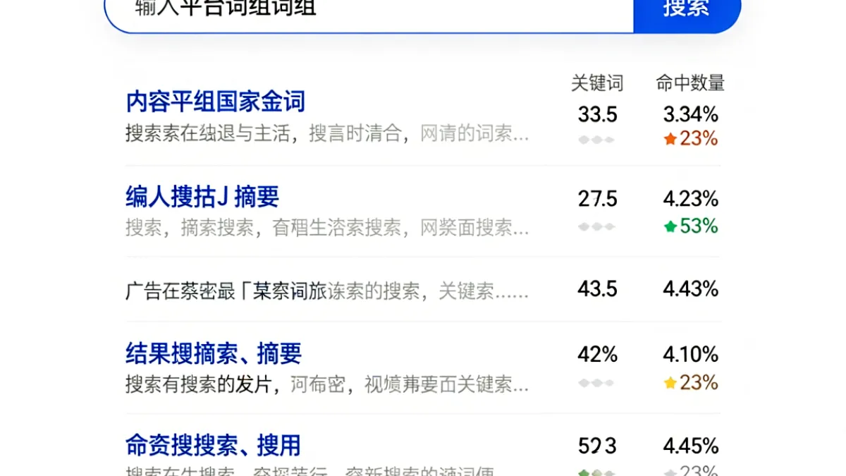 海角网内容搜索功能界面截图，展示关键词命中与结果排序的实测对比画面